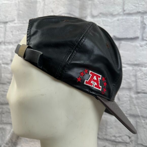 VTG NFL Cleveland Browns Embroidered Leather Cap Hat One-Size Adjustable Back - Picture 7 of 9